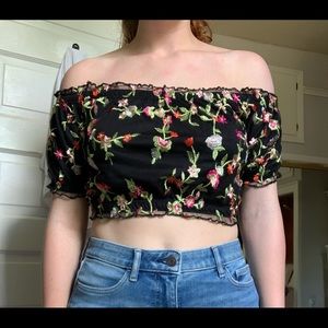 off the shoulder crop top